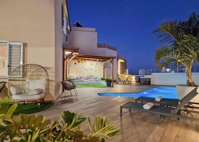 Ferienhaus La Casa De Playa - Piscina Y Jacuzzi A 50m Del Mar El Médano